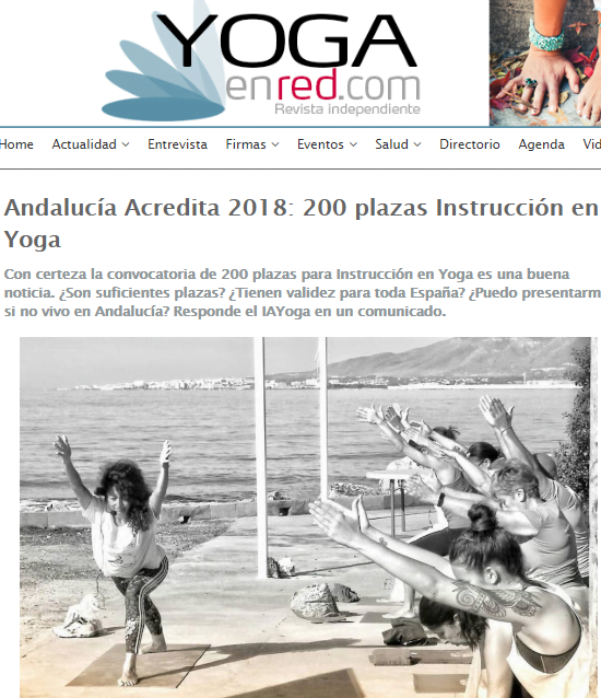 Comunicado del IAYoga en Yoga en Red y Reunión informativa Acredita 2018. 200 plazas de yoga. Sábado 30 de junio, de 9’00 a 11’30 de la mañana.