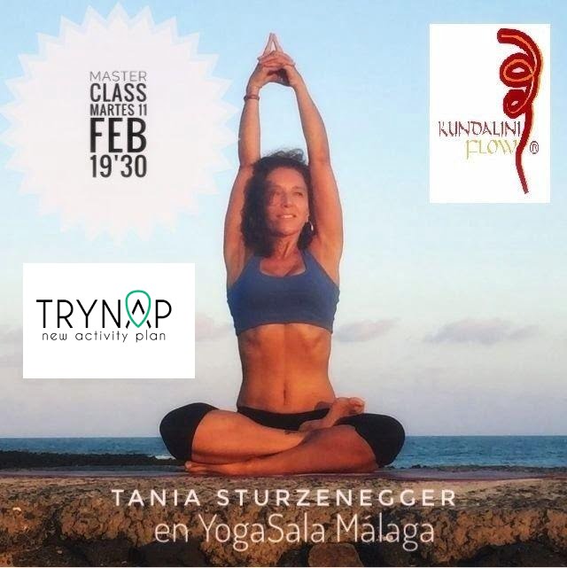 Invitación gratuita para soci@s del IAYoga: Master class Kundalini Flow con Tania Sturzenegger. Martes 11 de febrero, a las 19’30 hs. en YogaSala Málaga