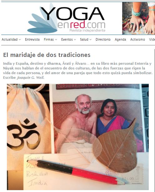 “El maridaje de dos tradiciones” Reseña de Joaquín G Weil en Yoga en Red Sobre el libro de A. Enterría y A. Náyak
