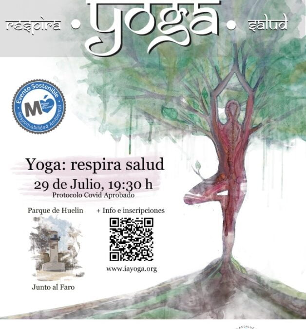 ***AFORO COMPLETO*** “Yoga: respira salud” Verano Deportivo 2021. Jueves, 29 de julio al aire libre en el Parque de Huelin. Organizado por el Ayto. de Málaga y el IAYoga.