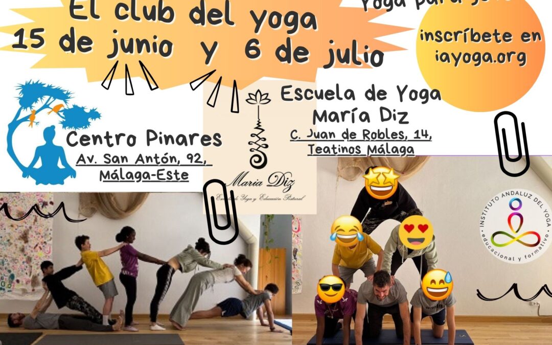El club del yoga (comunidad) Sábados 15 de Junio en Centro Pinares y 6 de julio en la Escuela de Yoga María Diz. Actividades creativas y sociales de jóvenes (aproximadamente entre 12 y 16 años). De 10:00 a 13:30hs